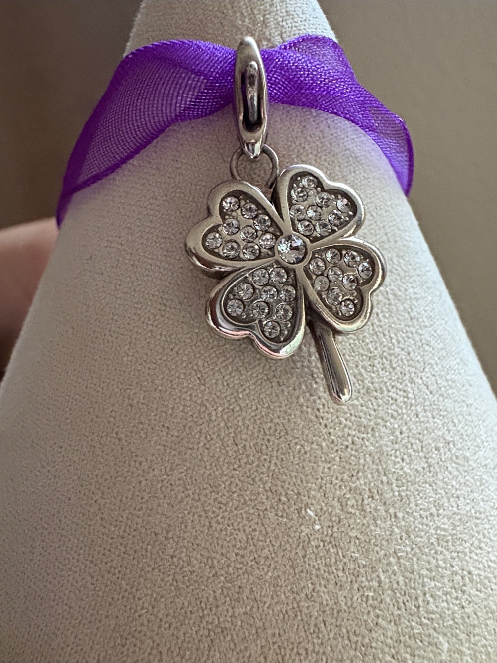 Silver Crystal Four-Leaf Clover Pendant Necklace - Silver